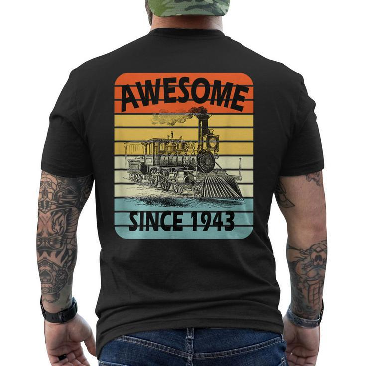 78Th Birthday Vintage Model Train Awesome Since 1943 Age 78 Men's T-shirt Back Print