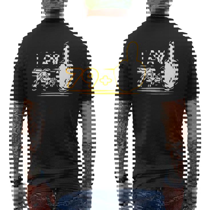 I Am 79 Plus 1Shirt Cute 80Th Birthday Men's Back Print T-shirt
