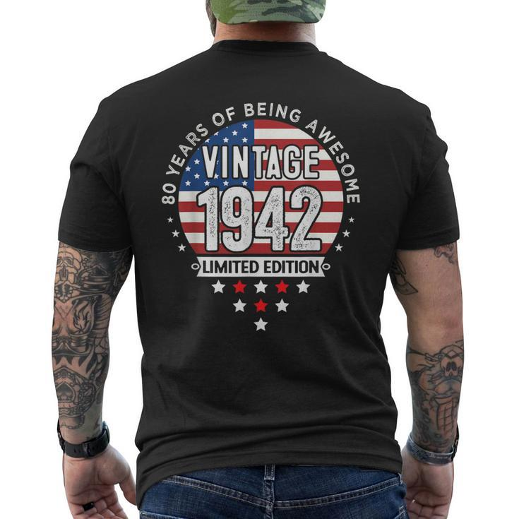 80 Year Old Vintage 1942 Limited Edition 80Th Birthday Men's T-shirt Back Print
