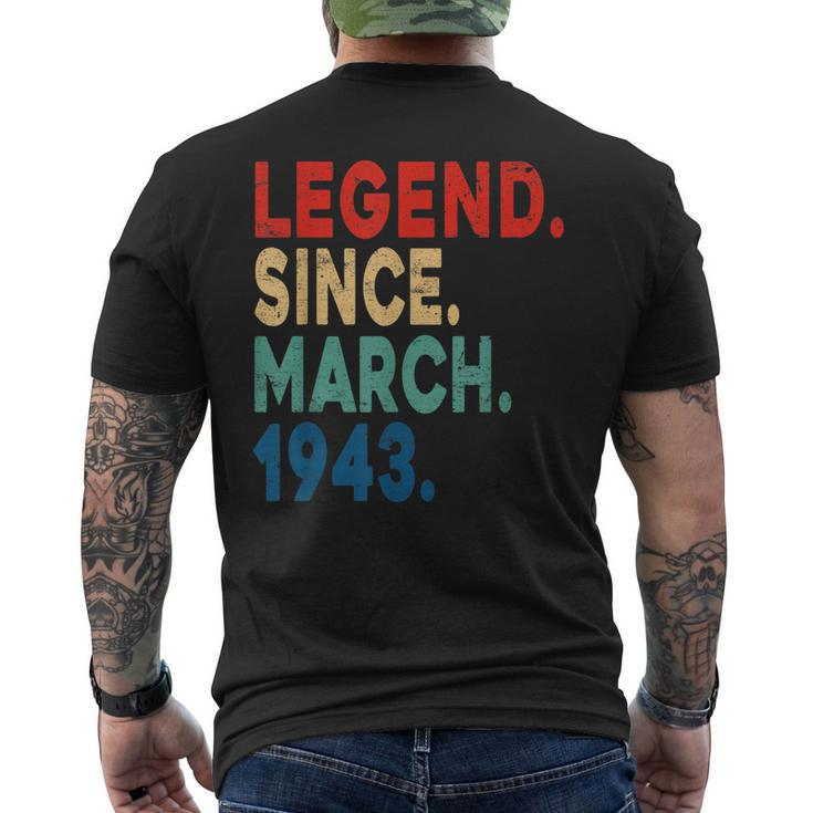 80 Years Old March 1943 Vintage 80Th Birthday Men's Back Print T-shirt