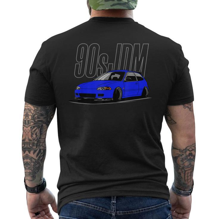 90S Jdm Blue Eg Car Graphic Men's Back Print T-shirt