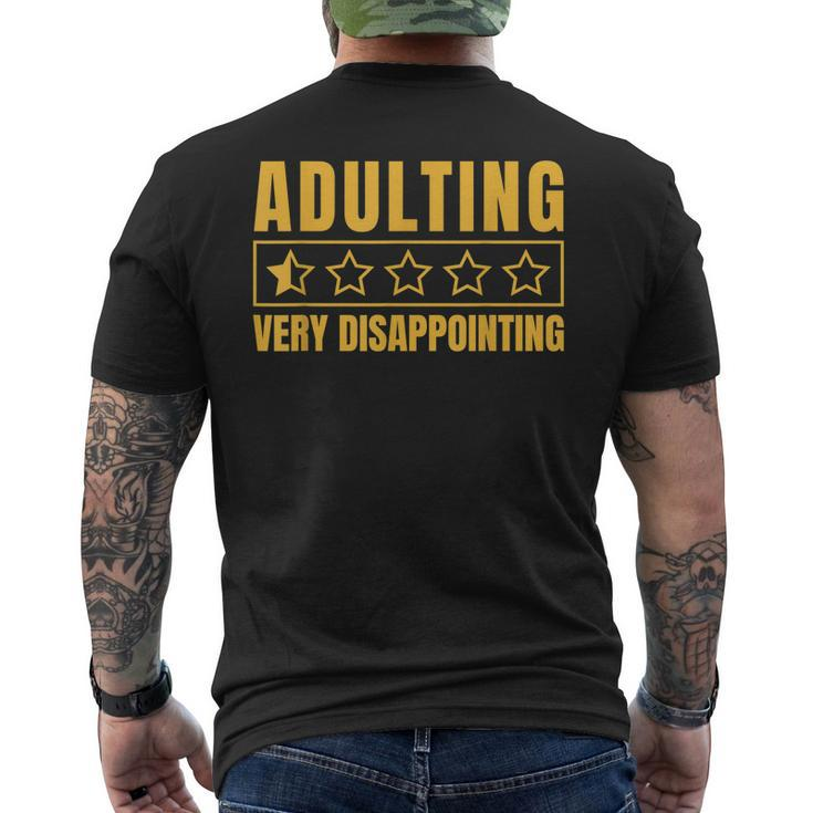 Adulting Very Disappointing Sayings One Star Men's Back Print T-shirt