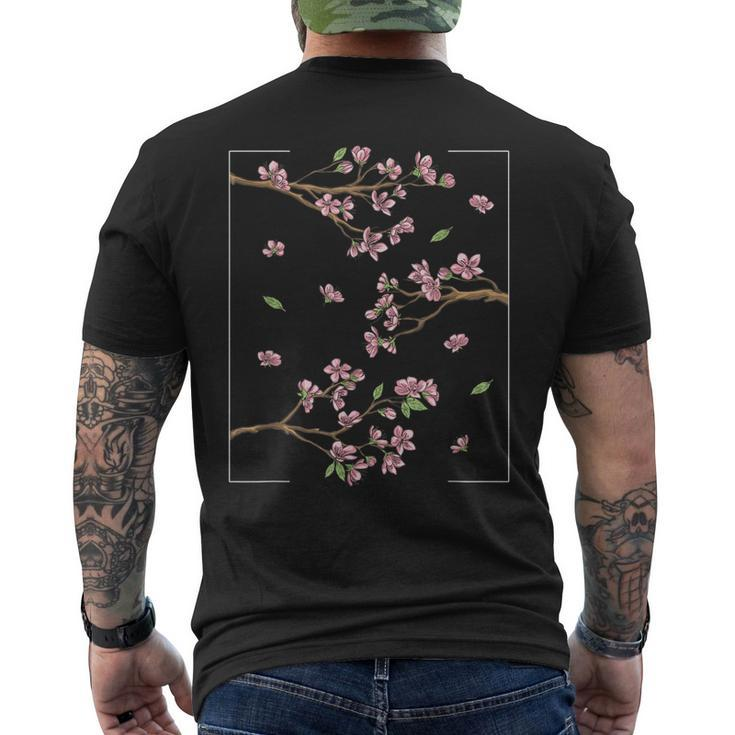 Aesthetic Japanese Style Cherry Blossom Tree Sakura Men's Back Print T-shirt