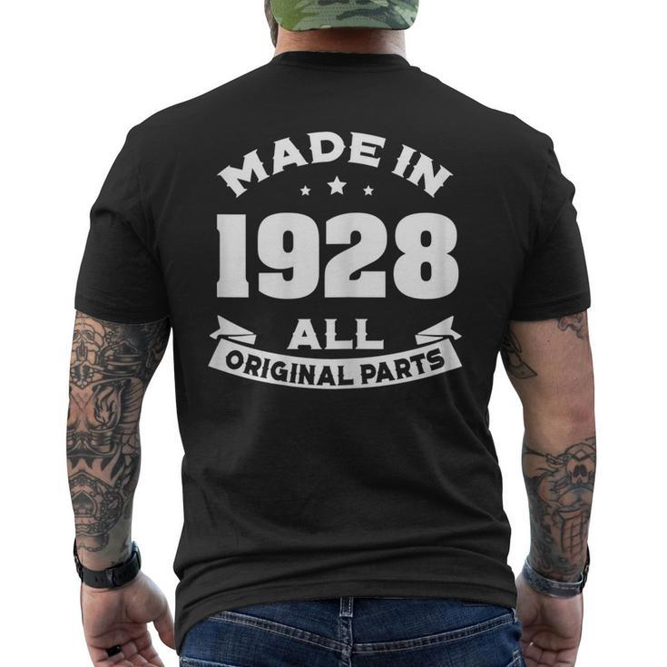 Age Shirt Made In 1928 91St Years Old 90 Birthday Men's Back Print T-shirt