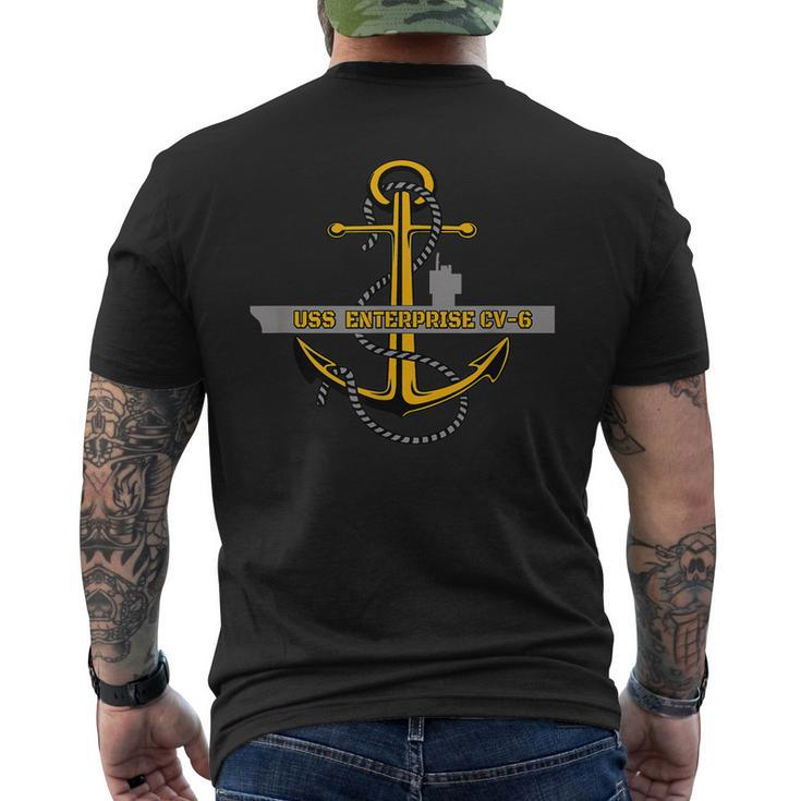 Aircraft Carrier Uss Enterprise Cv-6 Veteran Day Grandpa Dad Men's T-shirt Back Print