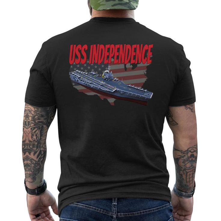 Aircraft Carrier Uss Independence Cv-62 For Grandpa Dad Son Men's T-shirt Back Print