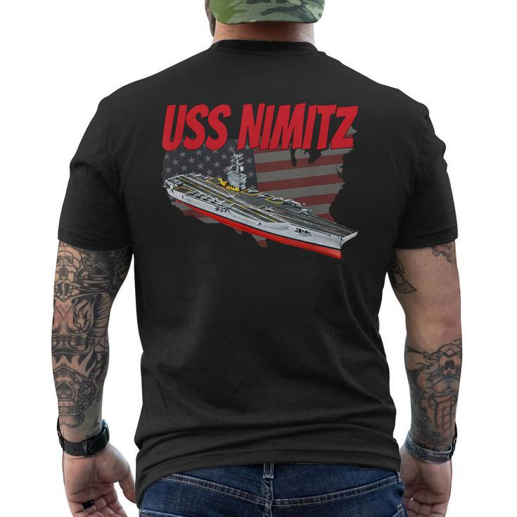 Aircraft Carrier Uss Nimitz Cvn-68 For Grandpa Dad Son Men's T-shirt Back Print