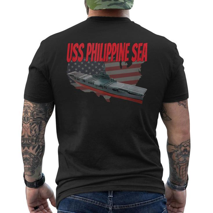 Aircraft Carrier Uss Philippine Sea Cv-47 Grandpa Dad Son Men's T-shirt Back Print