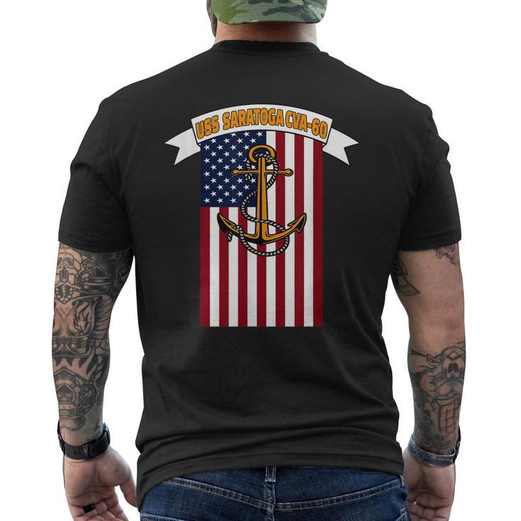 Aircraft Carrier Uss Saratoga Cva-60 Veteran Day Grandpa Dad Men's T-shirt Back Print