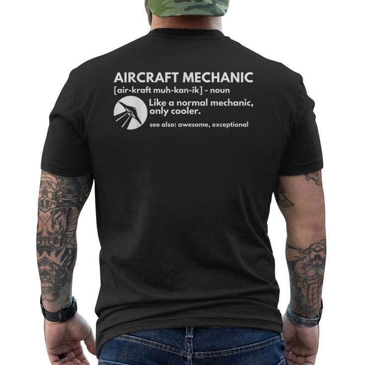 Aircraft Mechanic Definition Aviation Gift Mens Back Print T-shirt