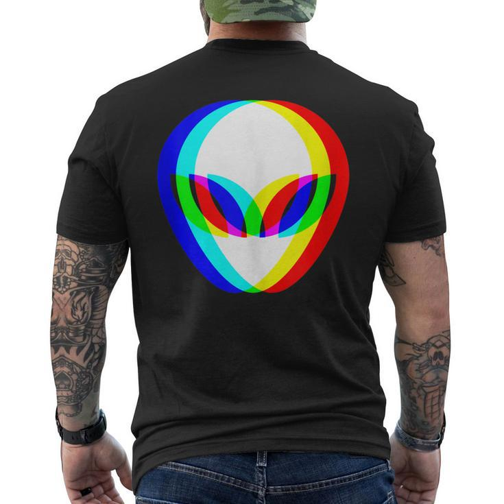 Alien Head Trippy Vaporwave Techno Rave Edm Music Festival Men's Back Print T-shirt