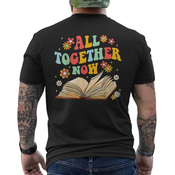 All Together Now Summer Reading Program 2023 Book Groovy  Mens Back Print T-shirt