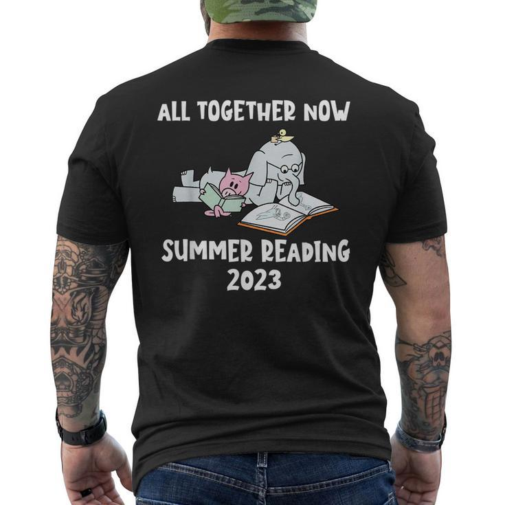 All Together Now Summer Reading Program 2023 Pig Elephant  Mens Back Print T-shirt