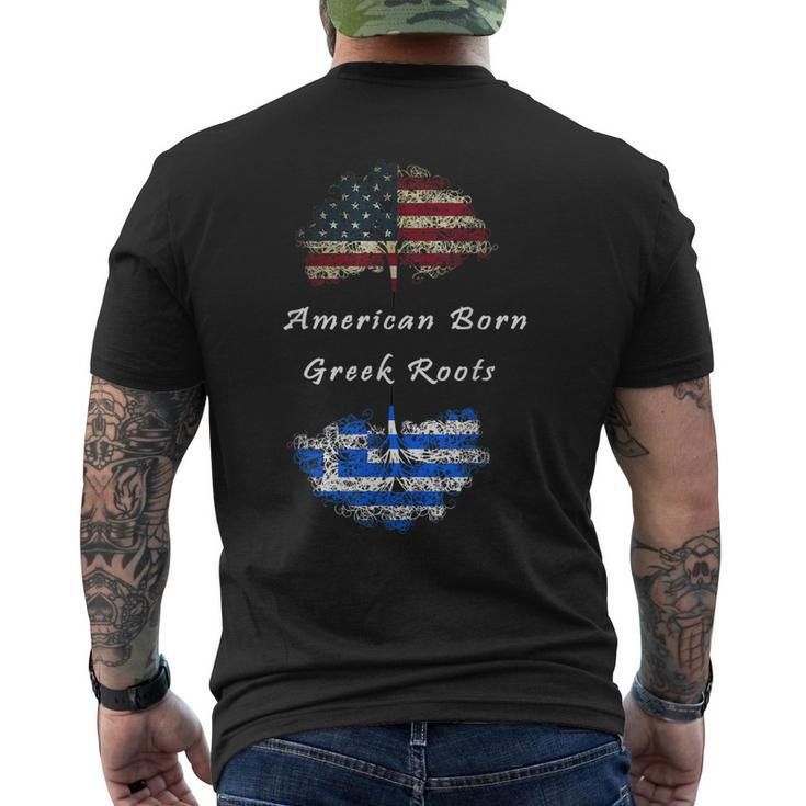 American Born Greek Roots Men's T-shirt Back Print