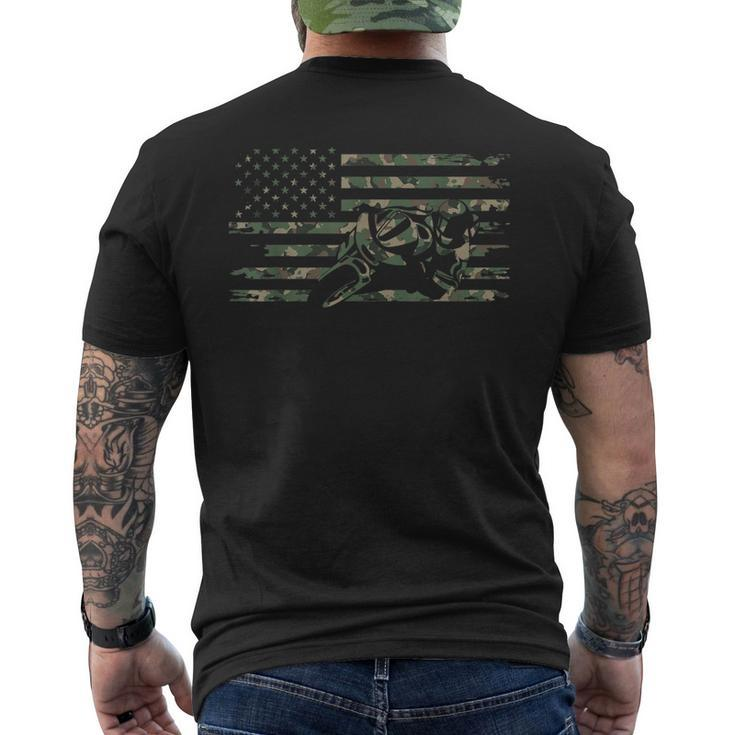 American Flag Camouflage Motorcycle Apparel Motorcycle Men's Crewneck Short Sleeve Back Print T-shirt