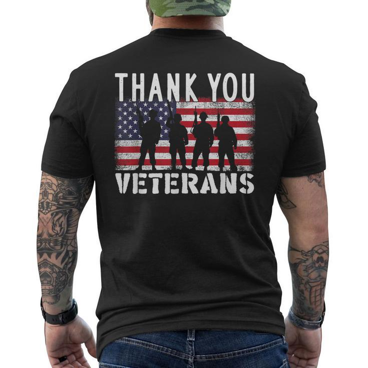 American Flag Thank You Veterans Proud Veteran Usa Day V2 Men's T-shirt Back Print