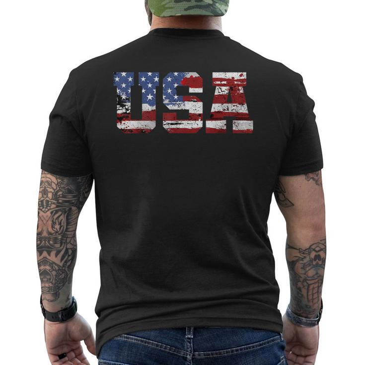 American Flag Usa United States Of America Us 4Th Of July Men's Back Print T-shirt