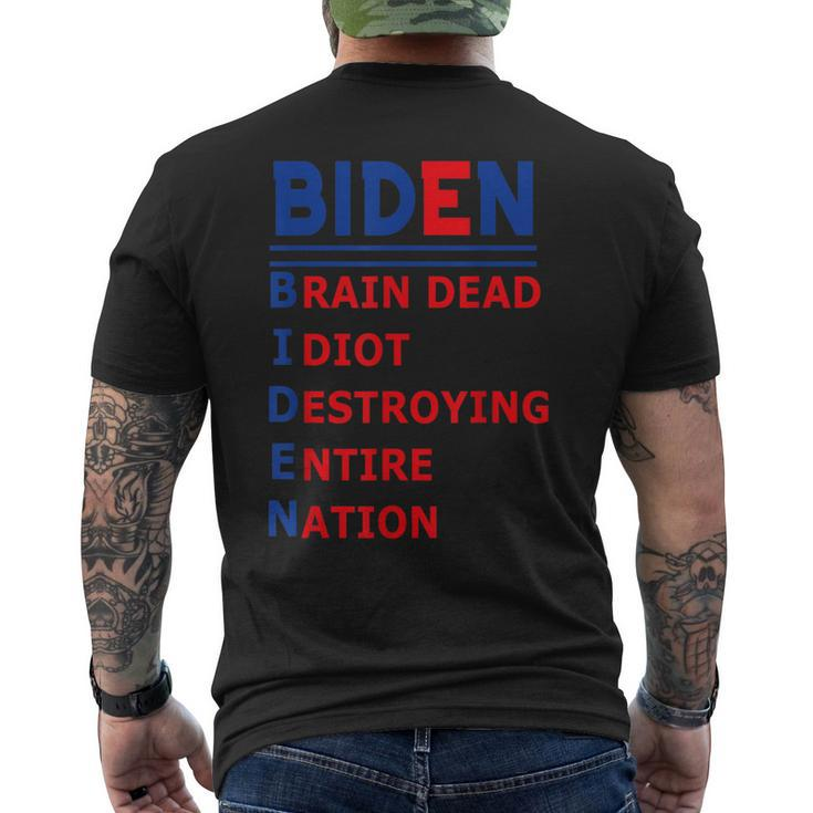 Anti President Joe Biden Idiot Democratic Republican Men's Back Print T-shirt