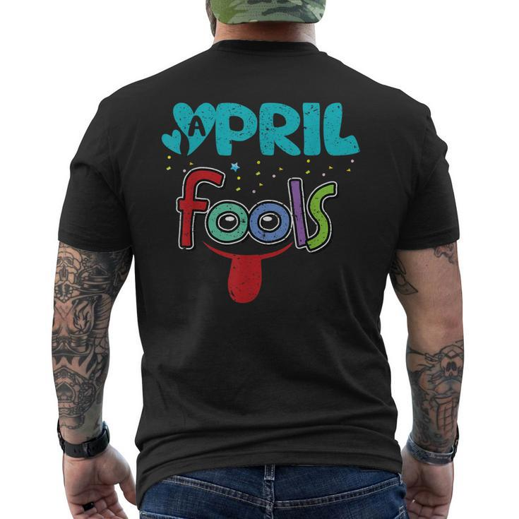April Fools Day April 1St Prank Vintage Men's Back Print T-shirt