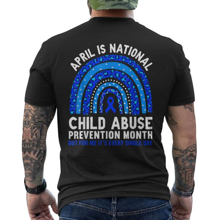 April Is National Child Abuse Prevention Awareness Month Men's Back Print T-shirt