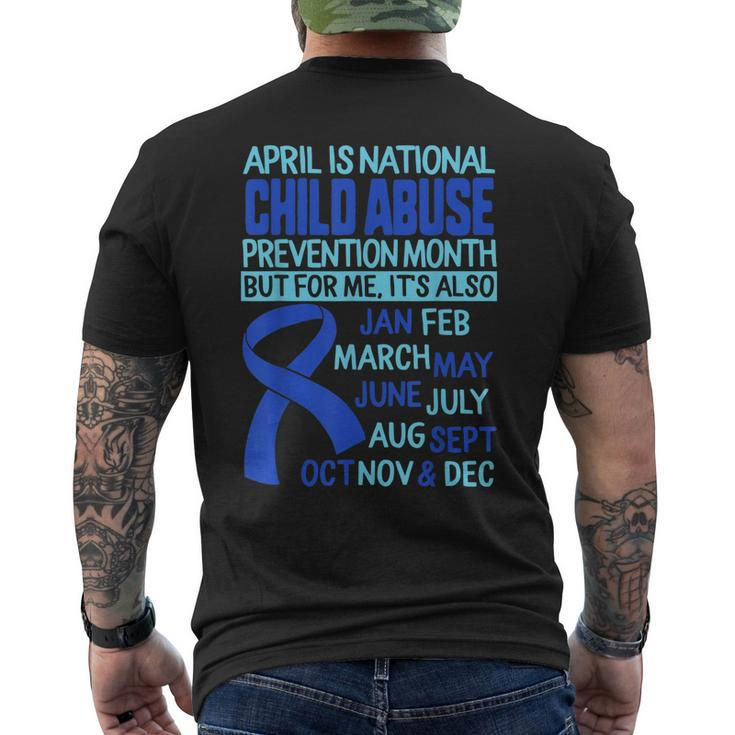 April Is National Child Abuse Prevention Month Awareness Men's Back Print T-shirt