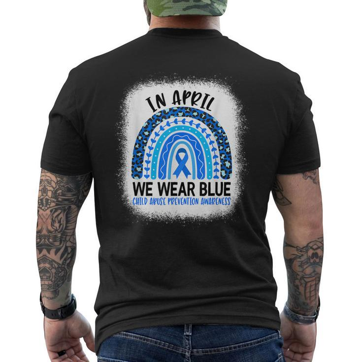 In April We Wear Blue - Child Abuse Prevention Awareness Men's Back Print T-shirt