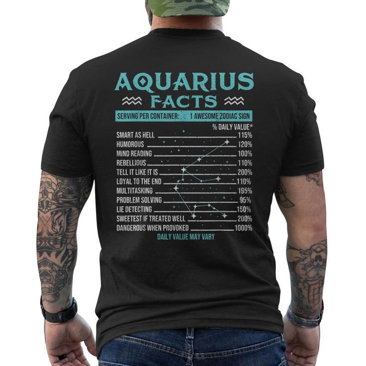 Aquarius Facts - Zodiac Sign Horoscope Birthday Astrology Men's Back Print T-shirt