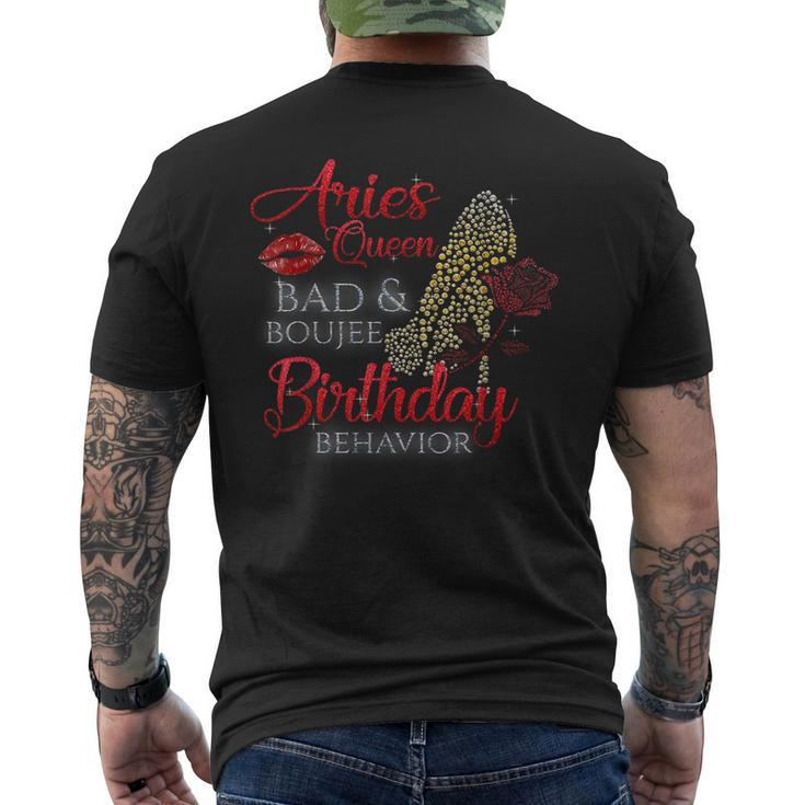 Aries Queen Bad & Boujee Birthday Behavior High Heel Tshirt Men's Back Print T-shirt
