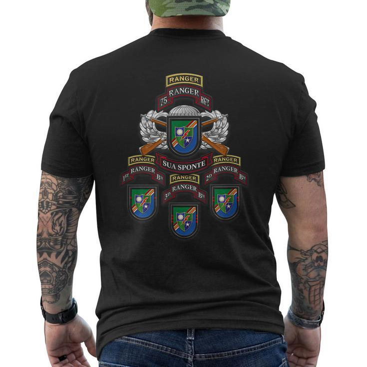 Army Ranger 75Th Ranger Regiment 123 Ranger Battalions Men's Back Print T-shirt