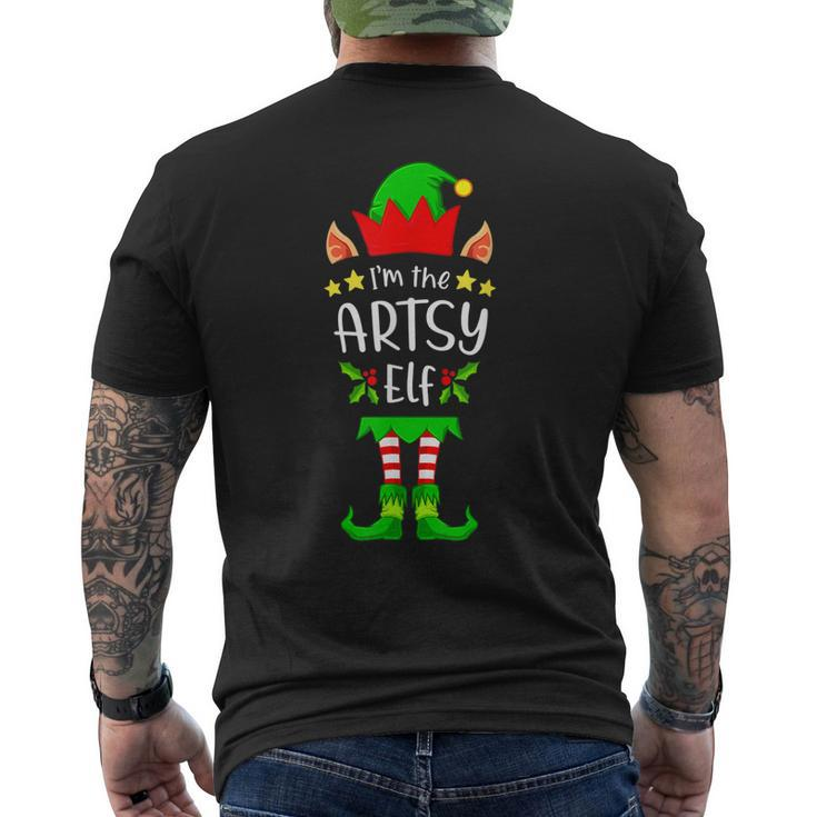 Im The Artsy Elf Matching Family Elf Squad Men's Back Print T-shirt