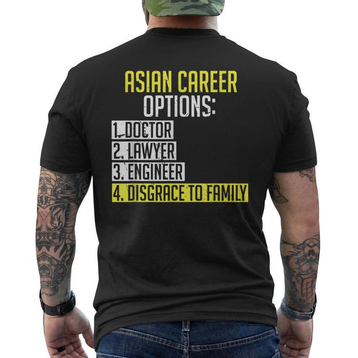 Asian Career Options Asian Parents Asian Student Men's T-shirt Back Print
