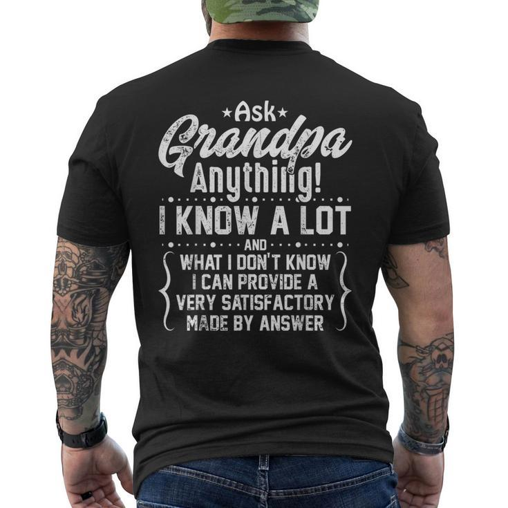 Ask Grandpa Anything  Funny Fathers Day Gift Mens Back Print T-shirt