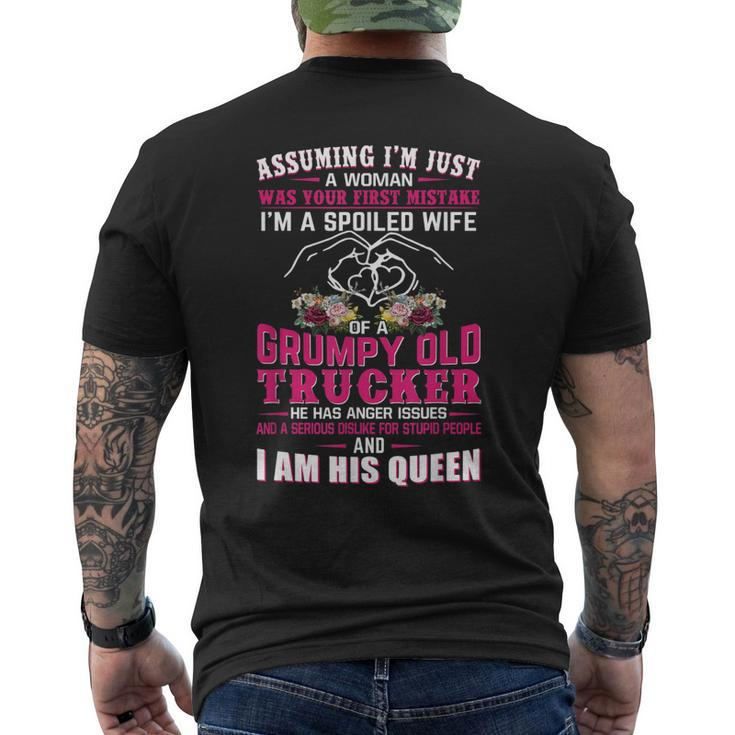 Assuming Woman Im A Spoiled Wife Of A Grumpy Old Trucker Men's Back Print T-shirt