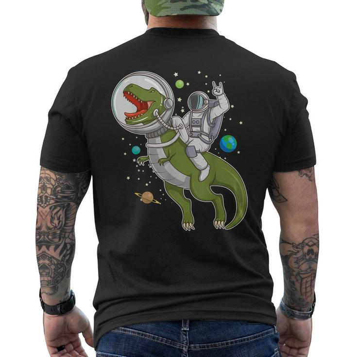 Astronaut Riding T-Rex Dinosaur Astro T-Rex Space Men's Back Print T-shirt