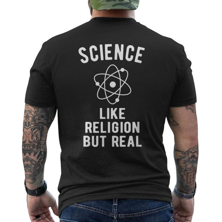 Atheist Science - Like Religion But Real Men's Back Print T-shirt