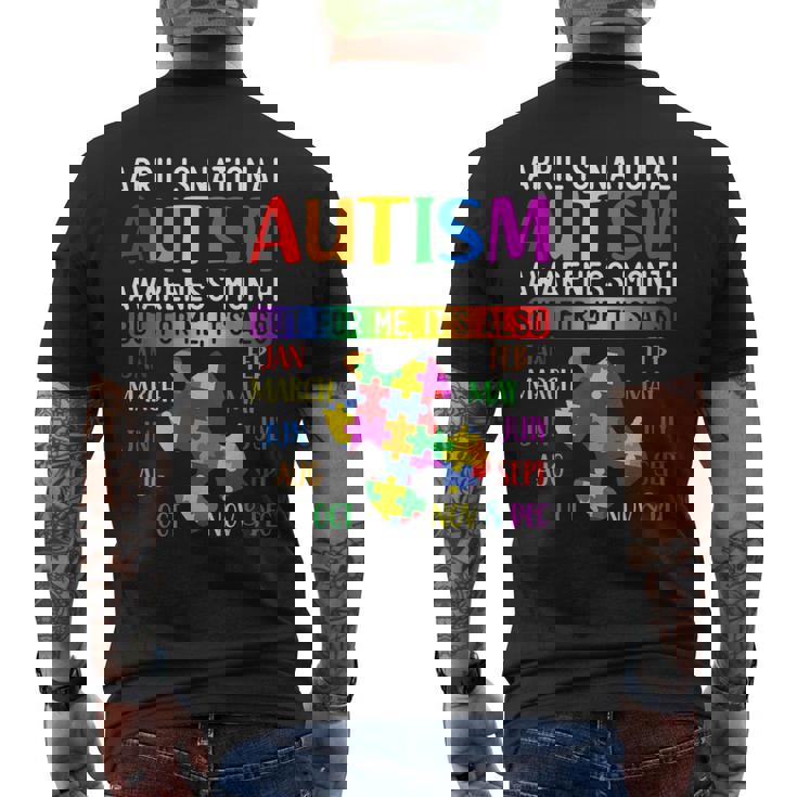 Autism Awareness - April Is National Autism Awareness Month Men's Back Print T-shirt