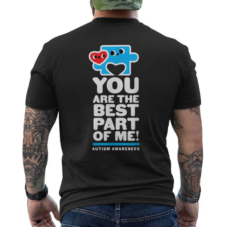 Autism Awareness Mens Dad Blue Puzzle Piece Best Fun Men's Back Print T-shirt