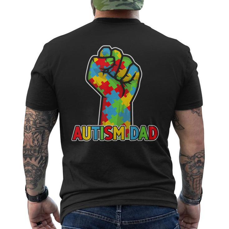Autism Awareness Dad Father Acceptance Men Support Love Men's Back Print T-shirt