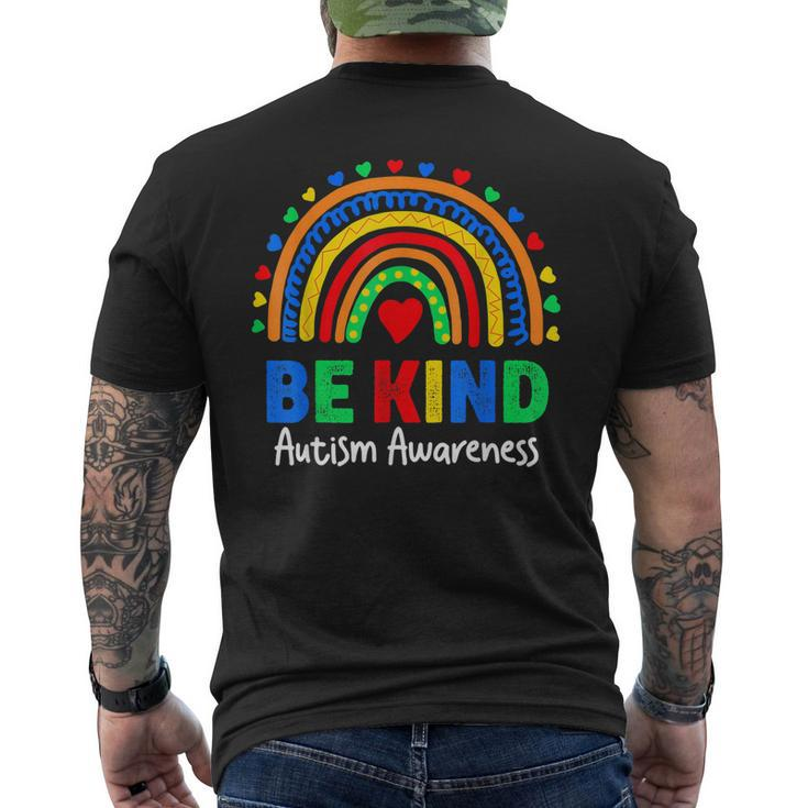 Autism Awareness Day Colorful Rainbow Be Kind Kids Men's Back Print T-shirt