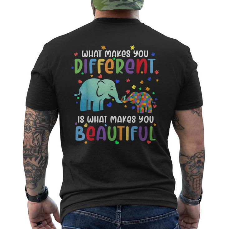 Autism Awareness Elephant What Makes Different Beautiful Men's Back Print T-shirt