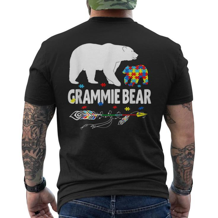 Autism Awareness Grammie Bear Support Autistic Autism Men's Back Print T-shirt