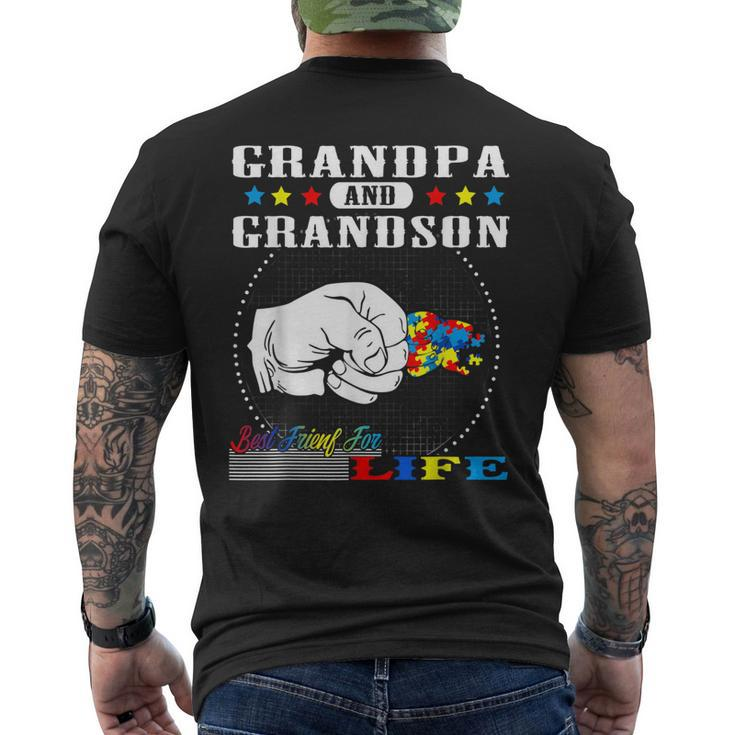 Autism Awareness Grandpa Grandson Best Friend For Life Men's Back Print T-shirt