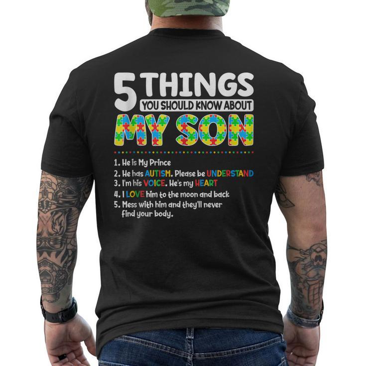 Autism Awareness Support Autism Son Kids Mom Dad Men Women Men's Back Print T-shirt