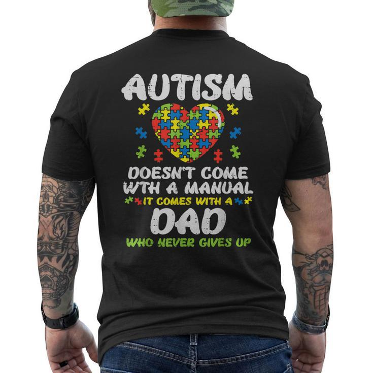 Autism Doesnt Come With Manual Dad Puzzle Awareness Mens Back Print T-shirt