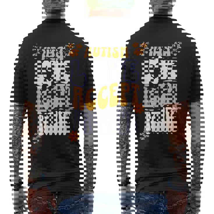 Autism Love Accept Include Awareness Acceptance Inclusion Men's Back Print T-shirt