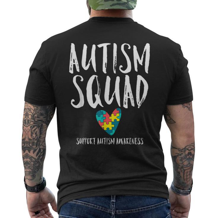 Autism Squad Fun Cute Autistic Crew Awareness Matching Men's Back Print T-shirt