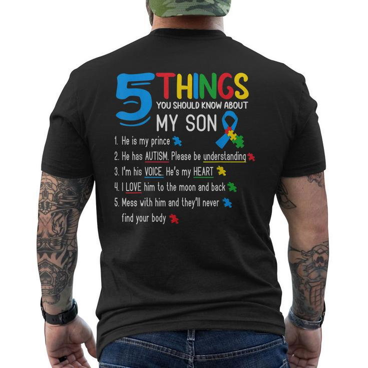 Autistic Son Autism Awareness Support For Mom Dad Parents Mens Back Print T-shirt