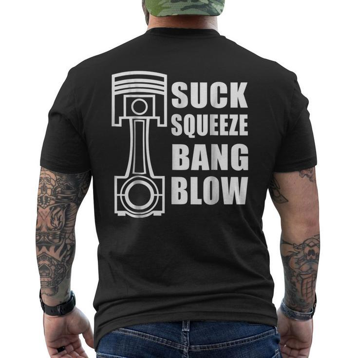 Auto Automotive Mechanic Engine Piston Graphic Mens Back Print T-shirt