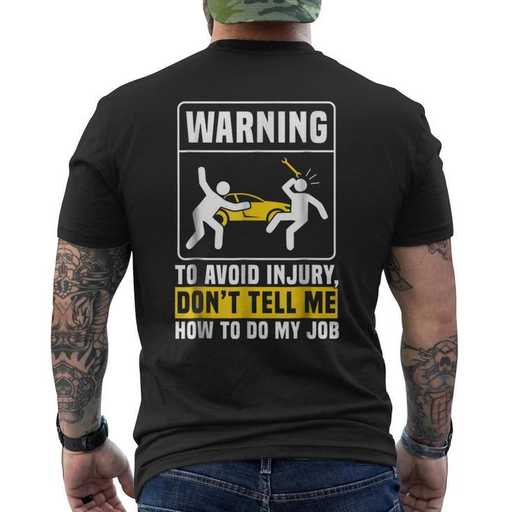 Automotive Mechanic Engineer FunnyMens Back Print T-shirt