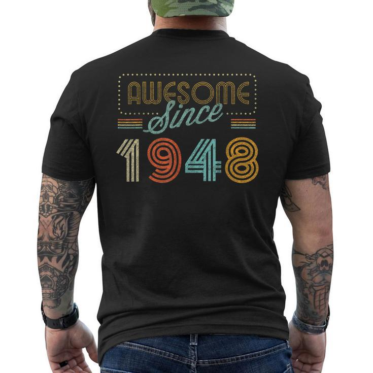 Awesome Since 1948 Year Of Birth Birthday Men's Back Print T-shirt